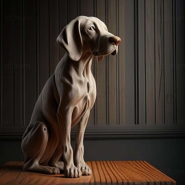 3D model Weimaraner dog (STL)